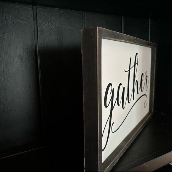 Large GATHER  Rustic Wooden Sign - Picture 2 of 4